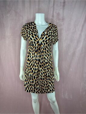 DVF Diane Von Furstenberg Womens Vintage 100% Silk Leopard Print Dress Size 6
